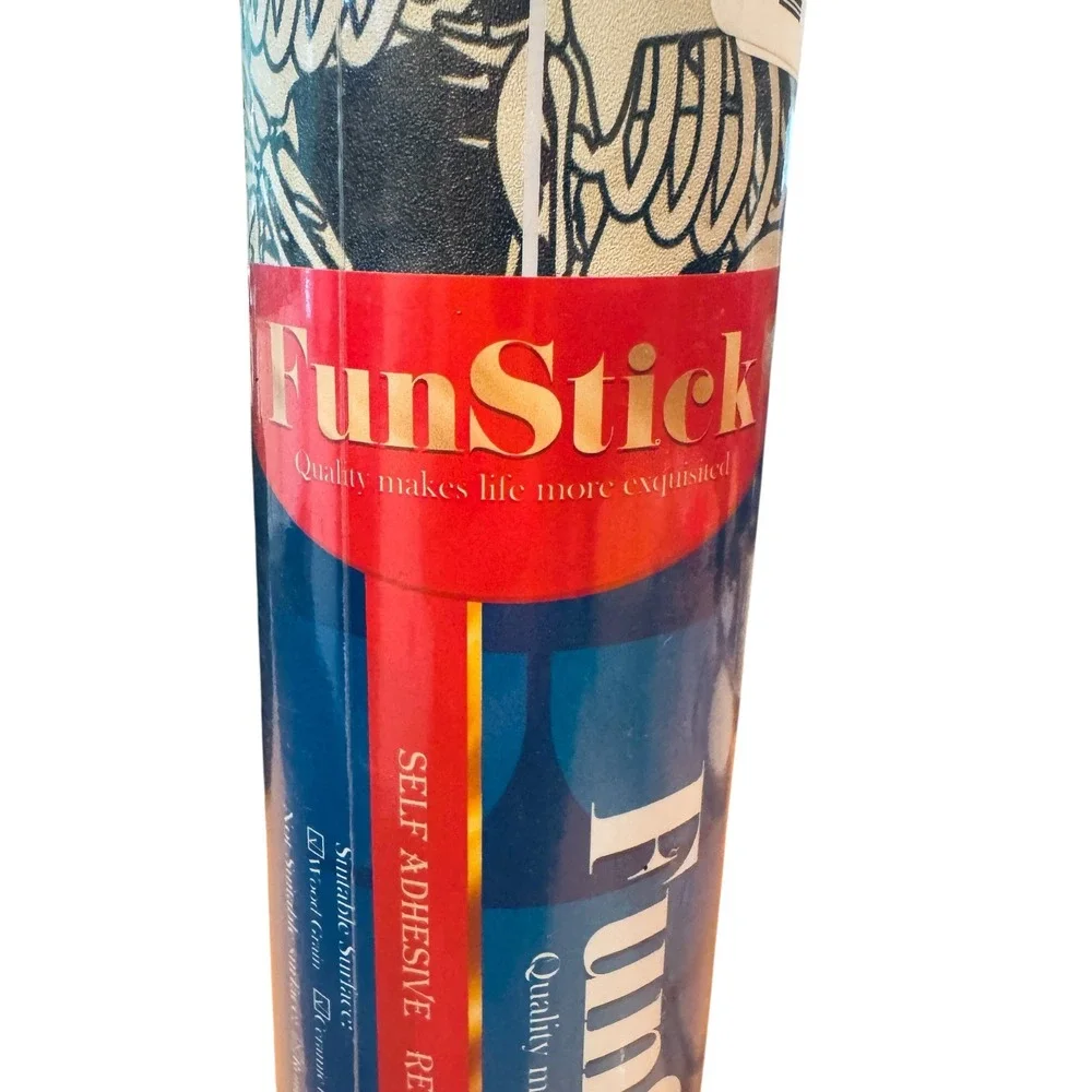 FunStick Skeleton Skull Peel and Stick Wallpaper 17.5in x 354in Removable Vinyl